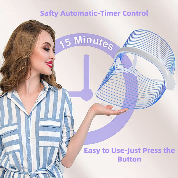 a3e9b6cdc643ab78 L E D Face Mask Light Therapy, 7 Colors Therapy Mask, Red & Blue for Face, Skin Care, Portable Rechargeable
