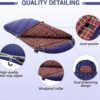 a3fe00dc5d67bd29 KingCamp Sleeping Bag for Adults, Cold Weather & Warm Extra Wide Big & Tall XL Portable Waterproof Flannel Sleeping Bags, Essentials Gear Accessories for Camping Backpacking Hiking Indoor & Outdoor