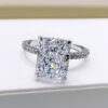 a4080f06e4b059e9 OEVAS 100% Sterling Sier 8*10mm Yellow Pink Aquamarine High Carbon Diamond Radiant Cut Rings For Women Party Fine Jewelry