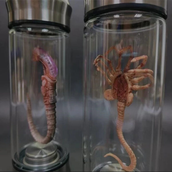 a4106fecae263663 Alien Glow Jar Xenomorph Specimen Facehugger Embryo Glass Jar Movie Prop Replica Home Decor Desktop Crafts Sculpture Decoration