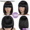 a416e41624fd6da4 99J Colored Short 180D Straight Brazilian Human Hair Bob Wigs with Bangs Remy Full hine Made for Women Hightlight Bury