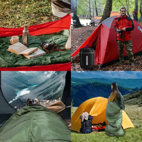 a426c6f9acb69271 Poepore XXL Schlafsack Outdoor für Erwachsene 3–4 Jahreszeiten Flanell Schlafsäcke Camping Winter Deckenschlafsack mit Aufbewahrungstasche Wasserdichter und Warmer 230 x 90CM