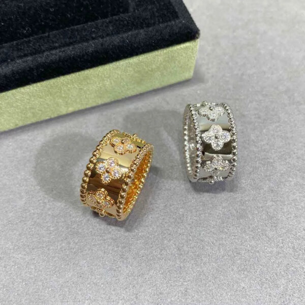 a433e93f74000b88 2024 four leaf clover cleef ring kaleidoscope rings For Women Gold sier diamond nail Ring Rings Valentine Party designer jewelryQ3