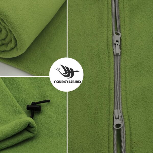 Fleece Sleeping Bag Liner, 75" Long Zipper Microfiber Fleece Travel Single Sleeping Bag Camping Blanket, Indoor Outdoor Blanket for Adults & Children