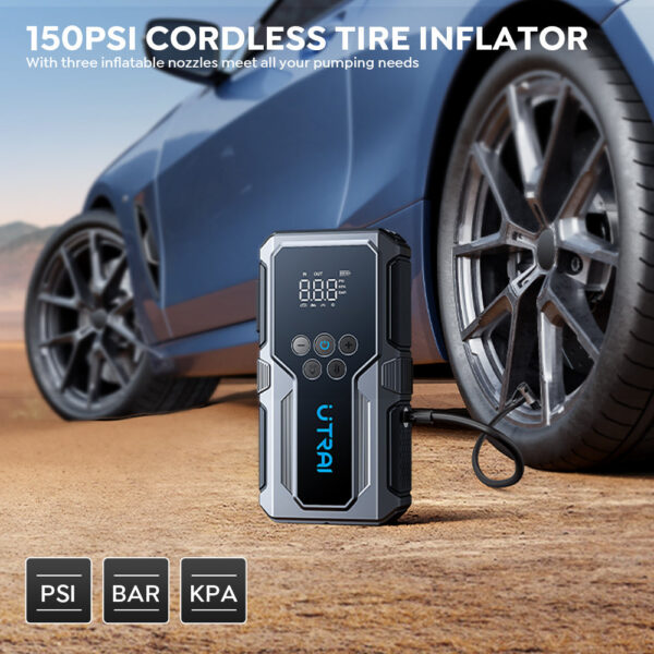 UTRAI 1500A Jump Power Bank Portable 150PSI Air Pump Battery Emergency Boosters Starting Device Car Starter 2024