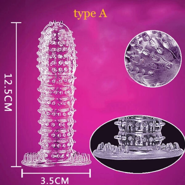 a469260a3a85e0d3 Spike Condoms Penis Extension Sleeves Sex Toys For Men Delay Ejaculation Reusable condoms Enlargement Sperm Lock Cock Ring 5pcs