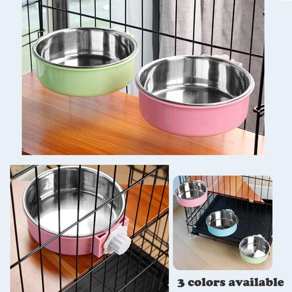 a4822ba094a0b8b5 Crate Dog Cat Bowls, Removable Stainless Steel Hanging Pet Cage Bowls for Kennel, Water Food Feeder Bowls Cage Coop Cup for Cats, Dogs, Rabbits and Small Animals (Small, Pink)