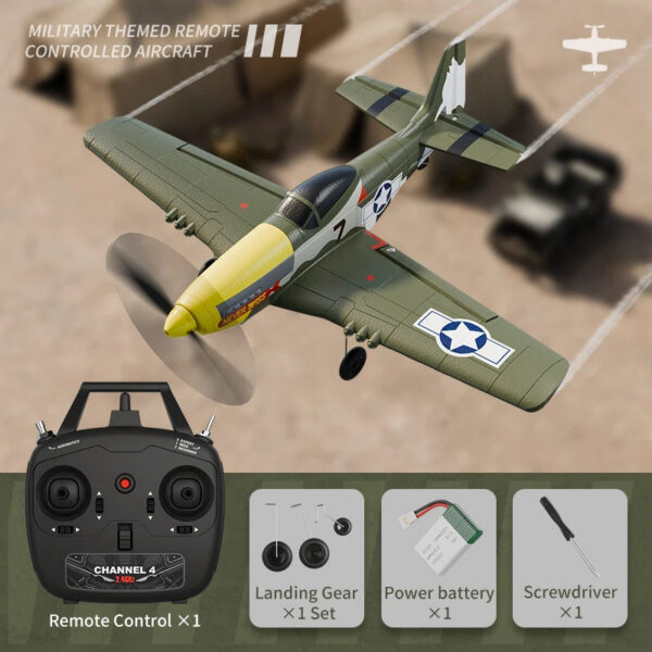 a4985543be484e71 RC Plane P51 Mustang 2.4G Radio EPP Foam 4CH 6 Axis 410MM Wingspan RC Fighter One Key Aerobatic RTF Aircraft Toys