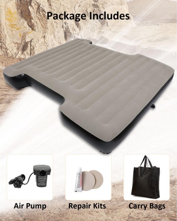 MIROZO Truck Air Mattress Bed for 6-6.5FT Full Size Short Car Beds, Inflatable Air Mattress with Air Pump for Outdoor Camping,Tent,Truck(Grey)