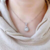a4ac3c68f6c34f1e Houtros 1-20Carat Moissanite Necklace for Women D Color VVS1 Round Cut Diamond Pendant Sterling Sier Chain