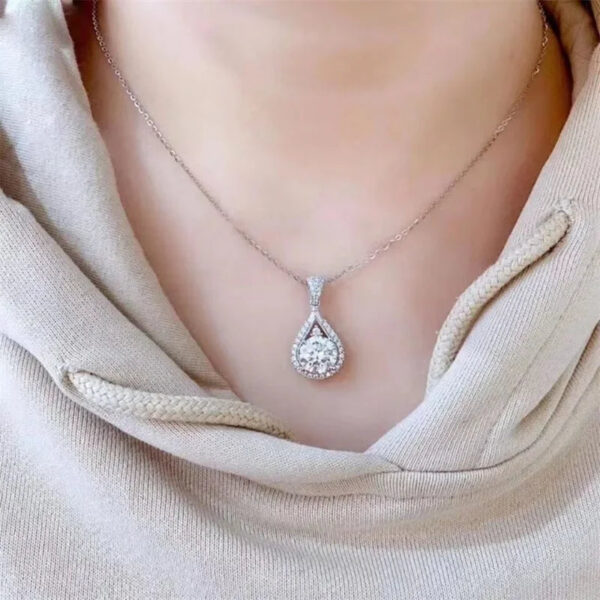 a4ac3c68f6c34f1e Houtros 1-20Carat Moissanite Necklace for Women D Color VVS1 Round Cut Diamond Pendant Sterling Sier Chain