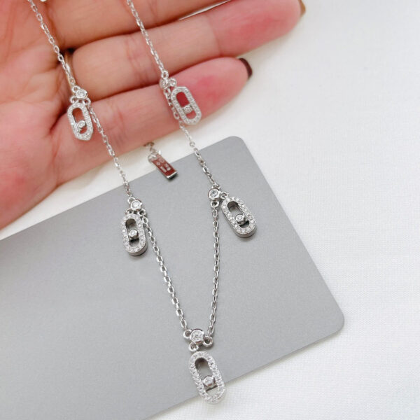 a4c80057c23761cc 100% sier 2022 new full sliding diamond women's necklace pure hand welding awesome craftsmanship. wedding gift