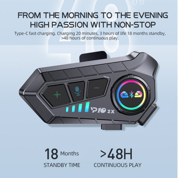 Wireless Bluetooth5.3 Motorcycle Helmet Intercom Headset Waterproof 300 m Intercomunicador Speaker Earphone