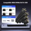 a4ec0d3fbbed34c5 UGREEN M2 SSD Case M.2 NVMe SATA SSD Enclosure Adapter 20Gbps USB 3.2 Gen2 USB C External Enclosure Supports M and B&M Keys