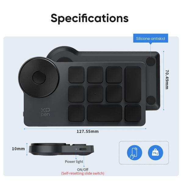 XPPen Wireless Shortcut Remote Express Key Bluetooth 5.0 Customizable shortcut keys for Graphic Tablet Pen Display Monitor