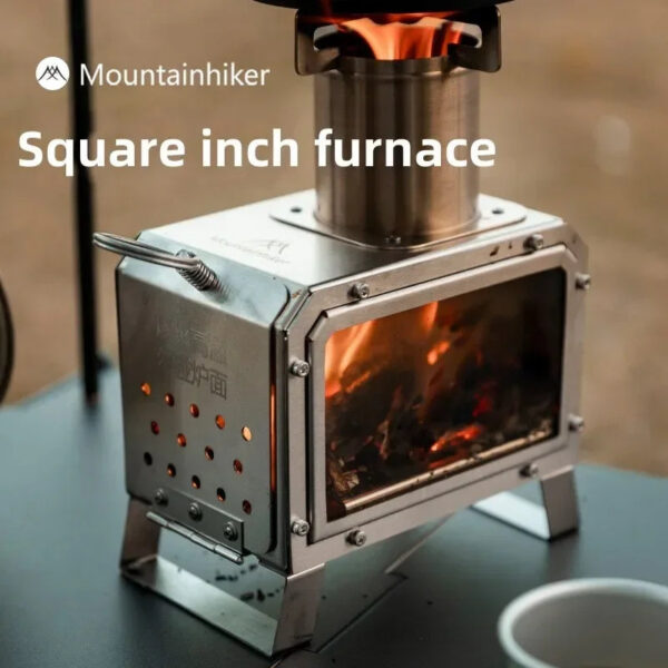 a5244158ea30830f MOUNTAINHIKER Portable Firewood Square Stove Stainless Steel Outdoor Fire Heater Stove Picnic Hiking Camping Wood Burner Stove