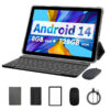 a52c0bad00a7e0c2 PRITOM TAB11 Android 14 Tablet 10 Inch, 8GB(4+4 Expand) RAM + 128GB ROM, Octa Core, 5G WiFi, with Keyboard, Mouse, Case