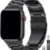 a53718952b73a2ff EPULY Compatible with Apple Watch Band 42mm 44mm 45mm 38mm 40mm 41mm, Business Stainless Steel Metal Wristband for iWatch SE & Series 7 6 5 4 3 2 1 for Men Women (Silver, 41mm 40mm 38mm)