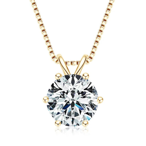 Lnngy 0.5ct-5ct Moissanite Pendant Necklace With Certificate For Women Original Real 925 Silver Chain Solitaire Drop Necklaces