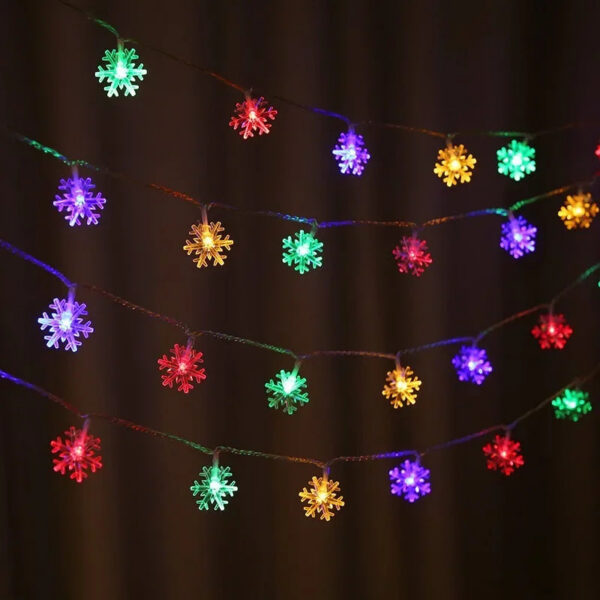 a541cc55f80473c5 10M Snowflake Fairy Snow LED String Lights USB/Battery Operated for Garden Christmas Bedroom Wedding Camping Tent Decor