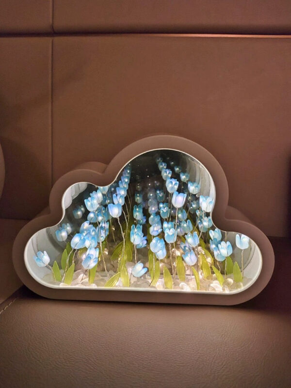 a543143c24120769 1pc Handmade DIY Creative Gift Tulip Flower Sea Night Light, Atmosphere Lamp, When The Light Is Turned Off, It Functions As A Mi