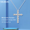 NKHOG 3/4/5mm D Color Moissanite Cross Pendants Necklace For Women Sterling Sier Christian Diamond Neck Chain Fine Jewelry