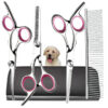 4pcs Dog Grooming Scissors with Safety Round Tip-Stainless Steel Set Precise Trimming and Shaping Ideal for All Breeds