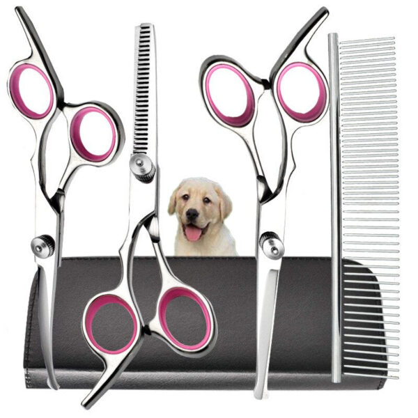 4pcs Dog Grooming Scissors with Safety Round Tip-Stainless Steel Set Precise Trimming and Shaping Ideal for All Breeds