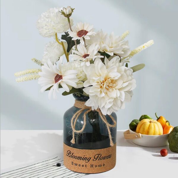 Faux Flowers in Vase,Artificial Flowers in Vase,Table Centerpieces for Dining Room,Flower Centerpieces for Tables,Fake Flowers with Vase,Kitchen Table Decor,Coffee Table Decor