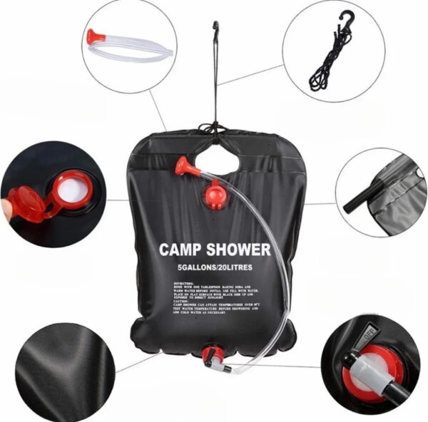 a561118c85f5923c Outdoor Shower Bags 20/40L Foldable Solar Shower Bag Outdoor Bath Water Bag Camping Sun Compact Heated Water Shower Bags Scrubbi