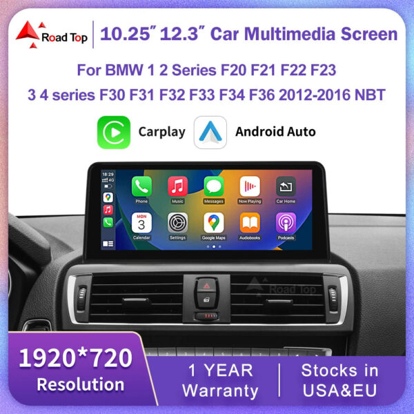 a577c477e9712e9a 1920*720 Multimedia Touch Screen For BMW 1/2/3/4 Series F20/F21/F22/F30/F31/F33/F34/F36 Android Auto NBT System Wireless Carplay