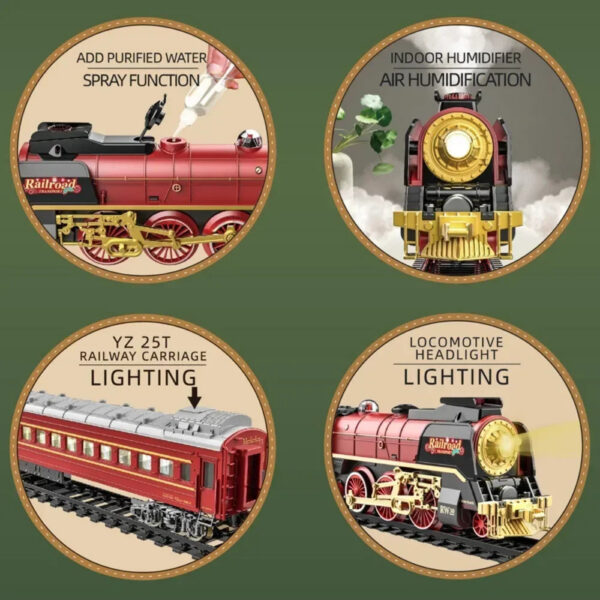 a57bd7c17bef59a7 Christmas Series Classical Remote Control Small Tracks Electric Steam Track Train Model Lights Children's Holiday Gifts