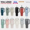 1pc New Quencher H2.0 40oz Stainless Steel Tumblers Cups With Silicone Handle Lid and Straw 2nd Generation Car Mugs Vacuum Insulated Water Bottles 0928