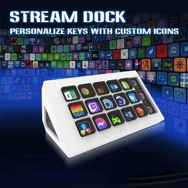 a58ae8328b20b2bf Visual Stream Deck Keyboard Lcd 15 Keys Live Content Creation Controller Custom Button For Windows/os/android/ios Gift