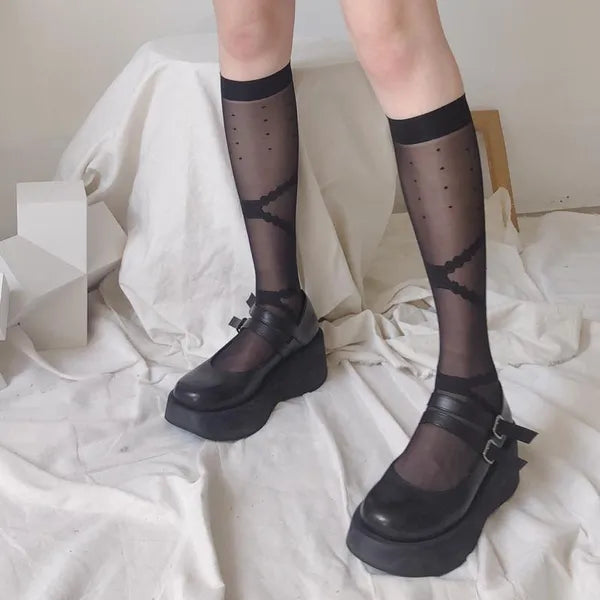 a5a2d9fe308a3701 Socks & Hosiery Women's Stockings Sexy Knee High Nylon Lady Girls Thigh Tights Pantyhose Lace Fishnet Spring Autumn Winter