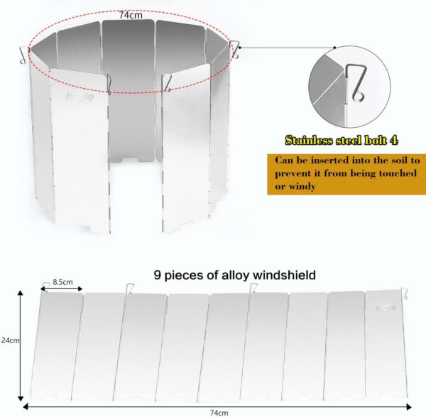 a5a5118dde6da21a Profiwoab 9 Plates stove windshield Foldable Outdoor Camping Cooker windshield Wind Screen camping gas windshield
