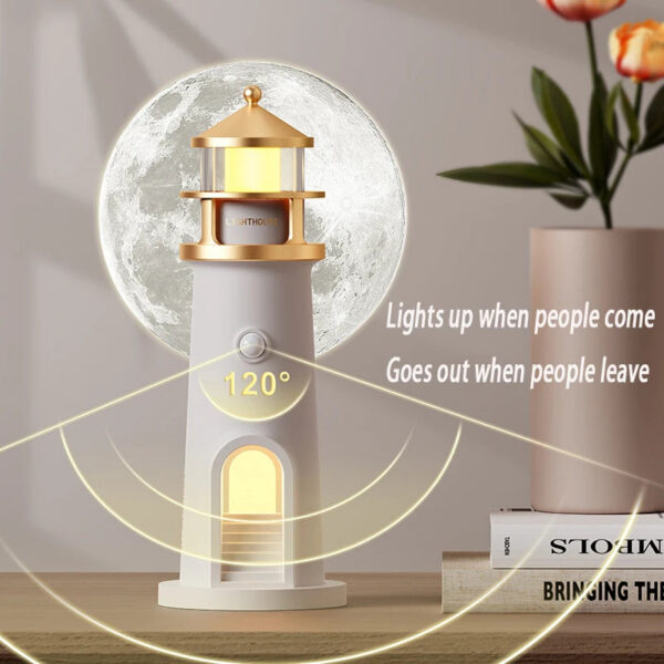 a5e7222c683bbbf7 Moon Lamp Projection Lighthouse Lamps Night Light Remote Control Bluetooth Music Motion Sensor Ambient Lights Xmas Birthday Gift