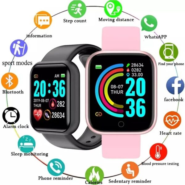 Multifunctional Smart Watch Men Women Bluetooth Connected Phone Music Fiess Sports Bracelet Sleep Monitor Y68 Smartwatch D20