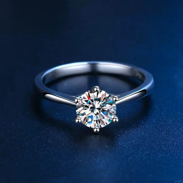 a5fcc60ed2fe85e1 NeeTim 0.3ct 4mm Moissanite Diamond Ring for Women S Sterling Sier with Gold Plated Eternity Band Wedding Party Jewelry