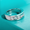 AnuJewel 4mm Moissanite Wedding Sterling Sier Lab Created Diamond Band Men Women Ring Customized Jewelry