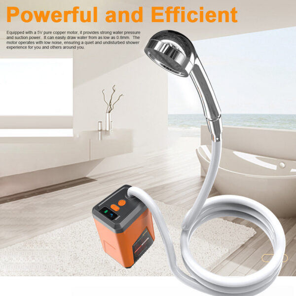 a60de43c53e896a7 Outdoor Electric Pump Portable Camping Rechargeable Battery Powered Shower Waterproof for Beach Pet Watering