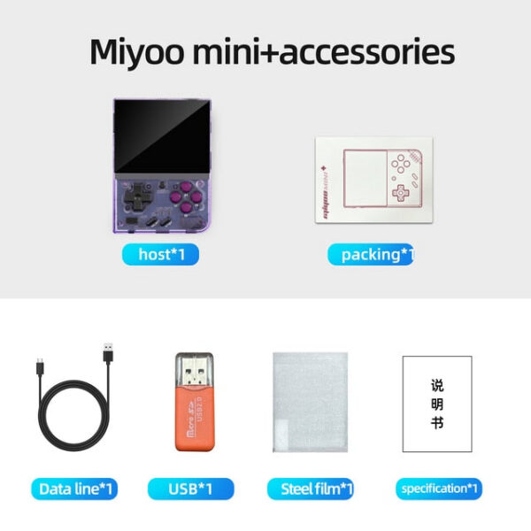 a6195ac112f85e8f MIYOO Mini Plus Portable Retro Handheld V2 Mini+ 3.5 Inch IPS Screen Classic Video Game Console Linux System Gift