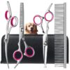 4pcs Dog Grooming Scissors with Safety Round Tip-Stainless Steel Set Precise Trimming and Shaping Ideal for All Breeds