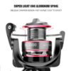 Huidiao 1000-7000 Stainless Steel Bearing Spinning Reel 8KG Max For Sea Carp Fishing