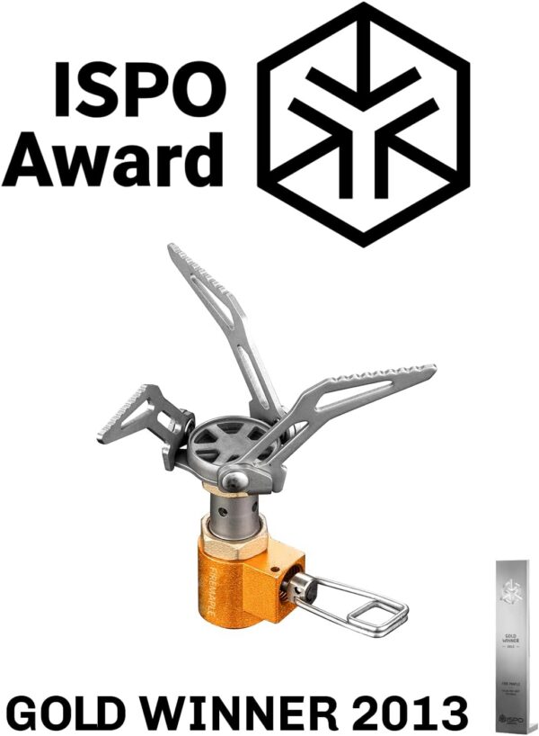 Fire-Maple FMS-300T Ultralight Titanium Backpacking Camping Gas Stove | 2600W Pocket Backpacking Cooking Folding Burner | Outdoor Trekking Hiking Fishing (Orange)
