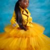 a650917cc90ee2e9 Vintage Gold Girl Pageant Dress Ruffles Tiered Flower Girls Dresses Wedding Kids Party Prom Birthday Gowns for Photoshoot