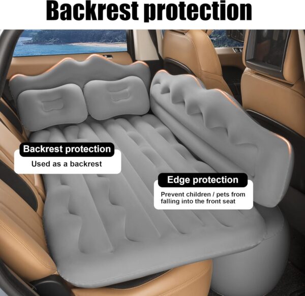 a65223f4712a00b5 Vextone Inflatable Air Mattress Rear Back Seat Car Bed - PVC Thickened Travel Camping Air Mattress for SUV Cars, Gray Sleeping Car Mattress - Universal Fit, with Pillows, Piers, Repair Pad