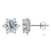 a653172dc3aa36a5 S925 silver moissanite snowflake earrings for women, fashionable and classic 6-claw design as a Valentine's Day gift for friends