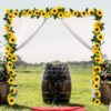 3 Pack Artificial Sunflower Garland, 7.5ft/Strand Silk Sunflowers Hanging Vines Flowers with Green Leaves for Room Kitchen Garden Birthday Wedding Baby Shower Party Table Decor Large