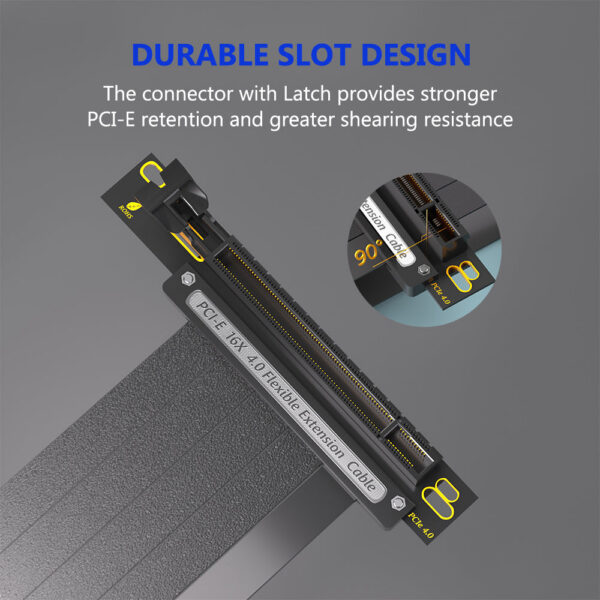 PCIE 4.0 Cable, 16x Shielded High Speed Riser Cable with PCI Express Port GPU Extension Card, 20cm 90/180 Degree